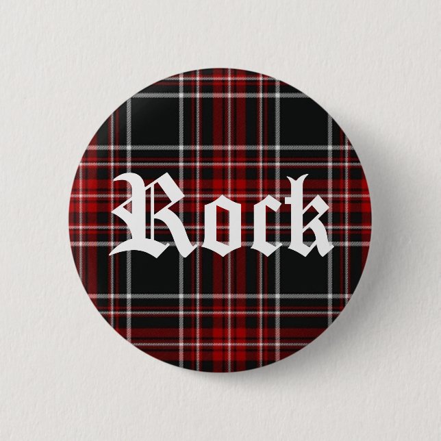 Badge Rond 5 Cm Roche rouge de plaid - bouton (Devant)