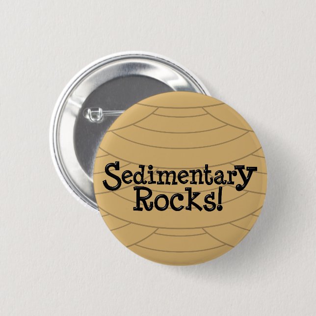 Badge Rond 5 Cm Rochers sédimentaires ! (Devant & derrière)