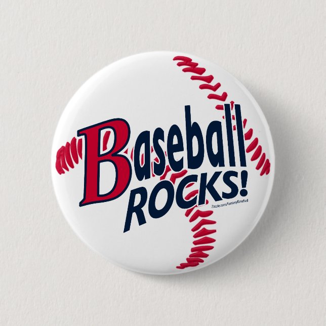 Badge Rond 5 Cm Roches de base-ball ! Bouton (Devant)