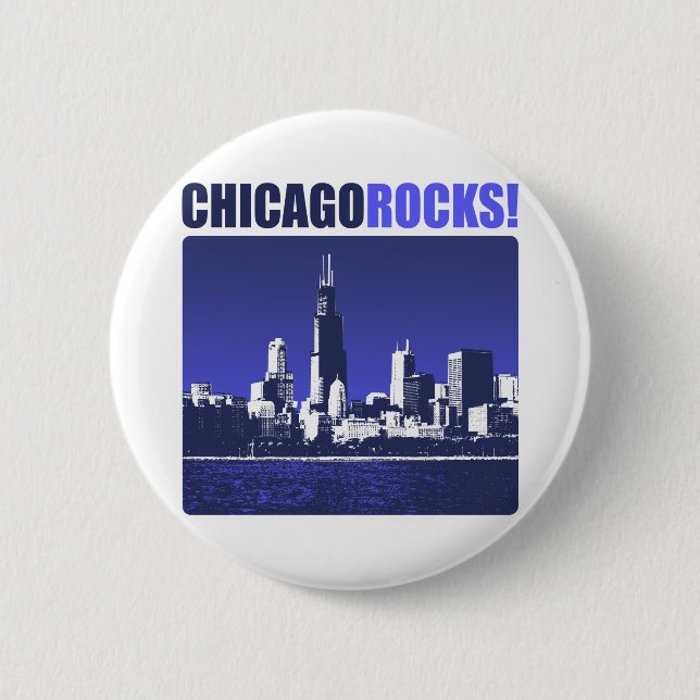 Badge Rond 5 Cm Roches de Chicago ! (Devant)