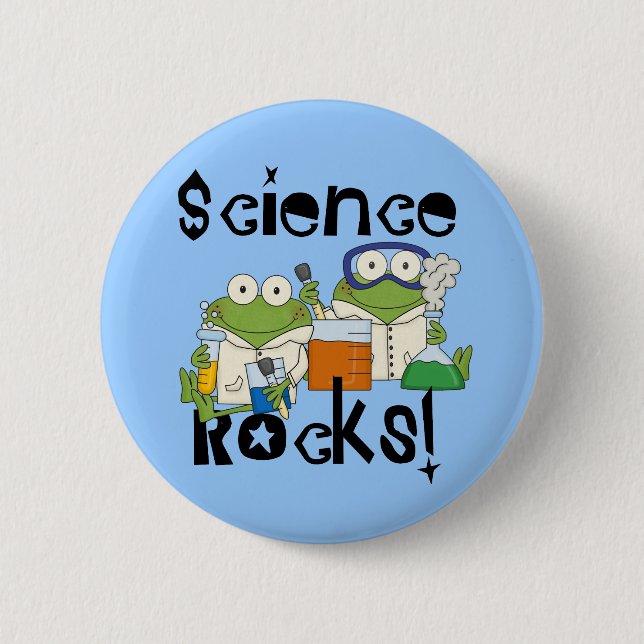 Badge Rond 5 Cm Roches de la Science de grenouilles (Devant)