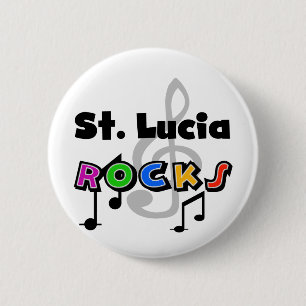 Badge Rond 5 Cm Roches du St Lucia