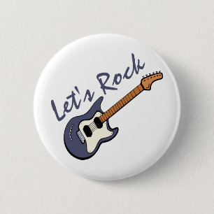 Badge Rond 5 Cm Rock Guitar
