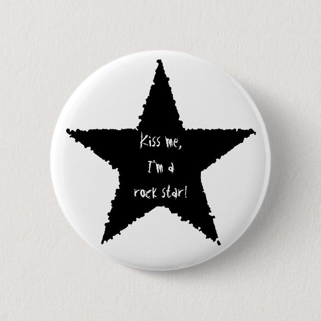 Badge Rond 5 Cm Rock star fun (Devant)