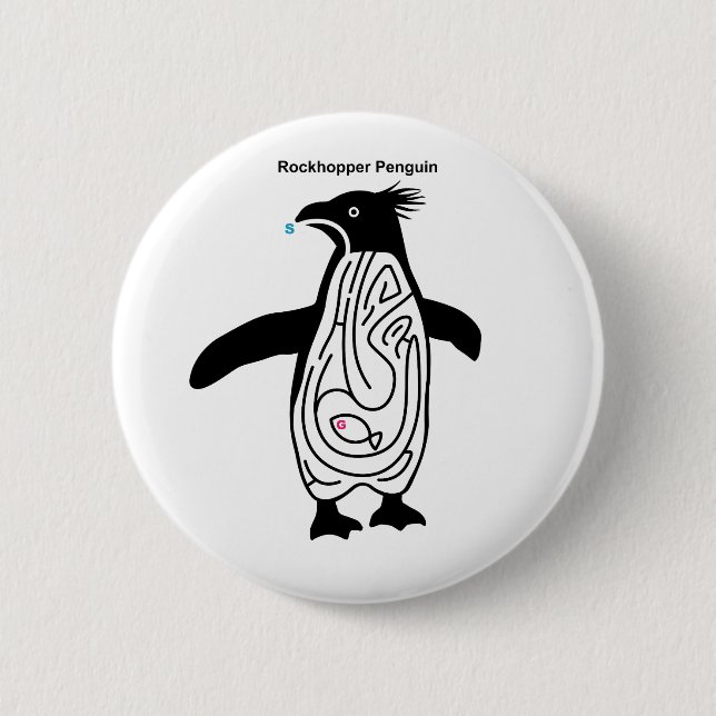 Badge Rond 5 Cm Rockhopper Penguin Maze B (Devant)