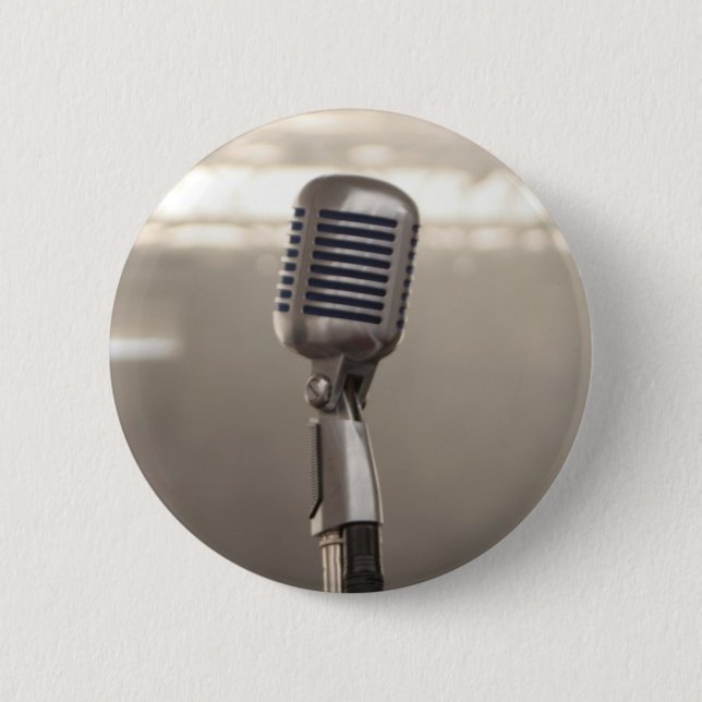 Badge Rond 5 Cm Rocks And Roll Microphone (Devant)