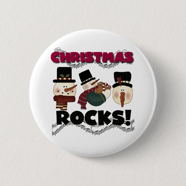 Badge Rond 5 Cm Rocks de Noël des neigeurs (Devant)