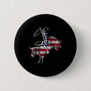 Badge Rond 5 Cm rodéo américain de rodéo rétro grunge usa
