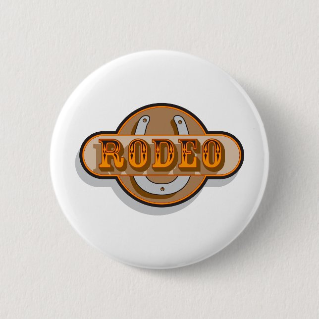 Badge Rond 5 Cm Rodeo Horseshoe (Devant)