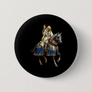Badge Rond 5 Cm Roi Baldwin Iv Masque d'Argent Masque Doré Médiéva