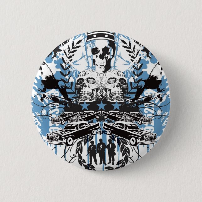 Badge Rond 5 Cm Roi de crâne (Devant)