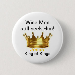 Badge Rond 5 Cm Roi de Jésus du Roi Pin