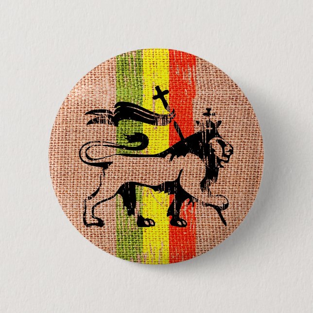 Badge Rond 5 Cm Roi de lion de reggae (Devant)