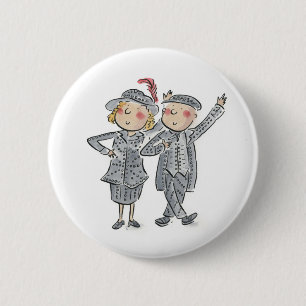 Badge Rond 5 Cm Roi primitive et reine