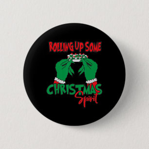 Badge Rond 5 Cm Rolling Up Un Peu D'Esprit De Noël - Vacances Drôl