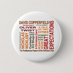 Badge Rond 5 Cm Romans de Charles Dickens