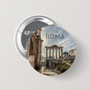 Badge Rond 5 Cm Rome Forum Romanum Italie Vacances Souvenir
