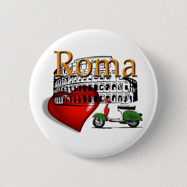 Badge Rond 5 Cm Rome in my Heart (Devant)