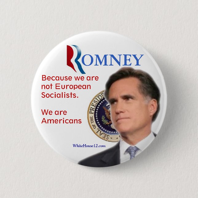 Badge Rond 5 Cm Romney pour le président (Devant)