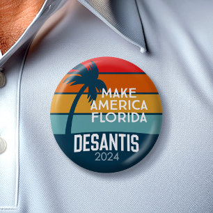 Badge Rond 5 Cm Ron DeSantis Président 2024 - Make America Florida