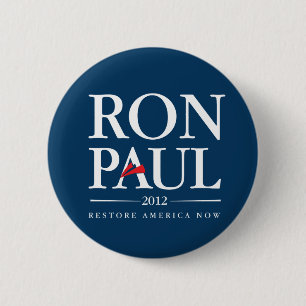 Badge Rond 5 Cm Ron Paul 2012 (bleu)