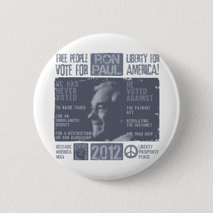 Badge Rond 5 Cm Ron Paul pour le président 2012