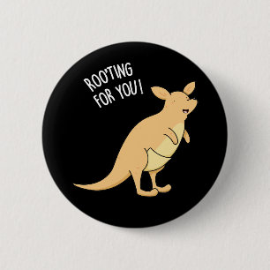 Badge Rond 5 Cm Roo Ting Pour Vous Drôle Kangaroo Pun Dark BG