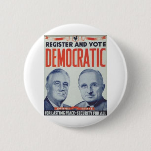 Badge Rond 5 Cm Roosevelt 1940 - Truman