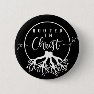 Badge Rond 5 Cm Rooted in Christ
