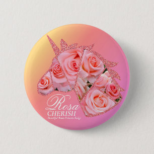 Badge Rond 5 Cm Rosa Cherish