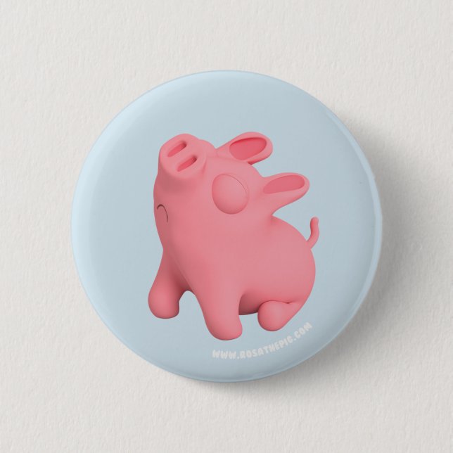 Badge Rond 5 Cm Rosa the Pig is Snobby (Devant)