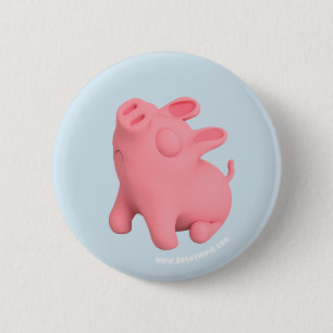 Badge Rond 5 Cm Rosa the Pig is Snobby