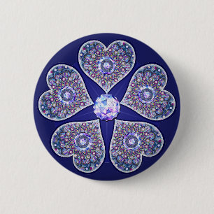 Badge Rond 5 Cm rosace bleue