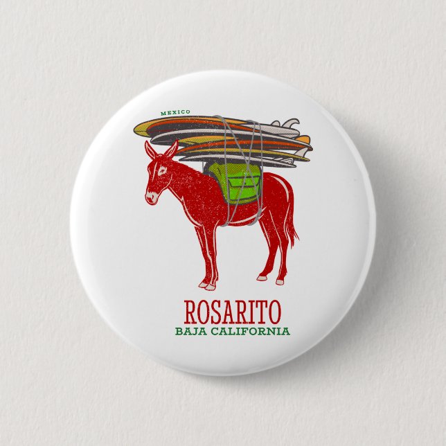 Badge Rond 5 Cm Rosarito Baja Californie Mexique (Devant)
