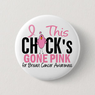 Badge Rond 5 Cm Rose allé par poussin de CANCER DU SEIN
