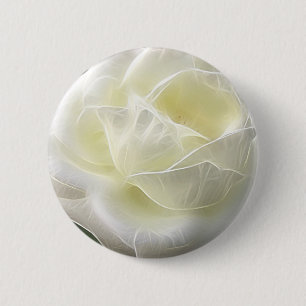Badge Rond 5 Cm Rose blanc 3 angélique