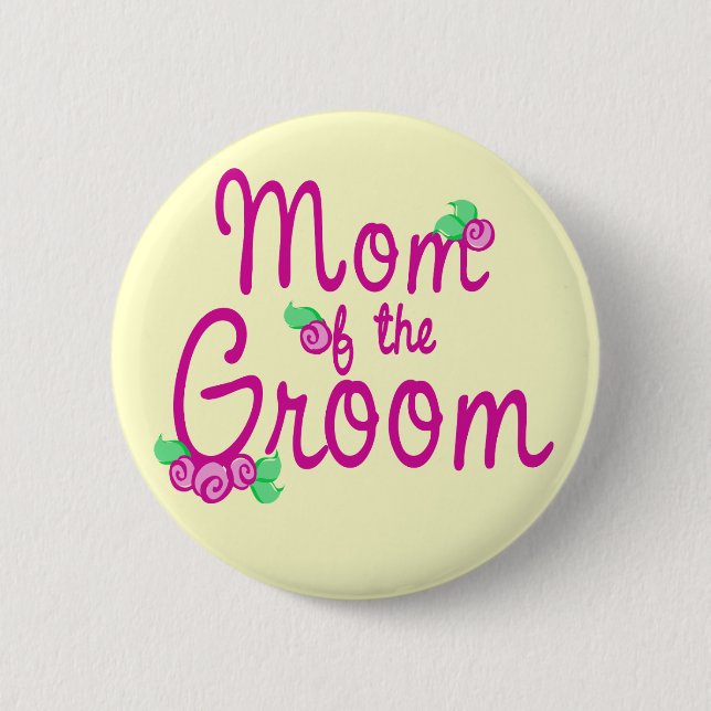 Badge Rond 5 Cm Rose Buds Mariage (Devant)