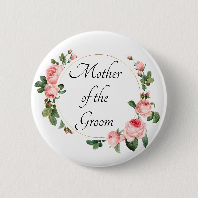Badge Rond 5 Cm Rose croustillante mère de la chambre (Devant)