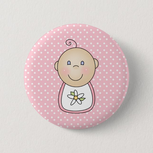Badge Rond 5 Cm Rose de bébé (Devant)