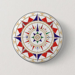 Badge Rond 5 Cm Rose de boussole