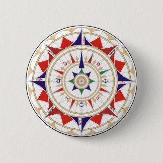 Badge Rond 5 Cm Rose de boussole