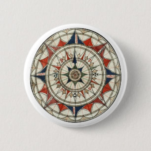 Badge Rond 5 Cm Rose de boussole #5