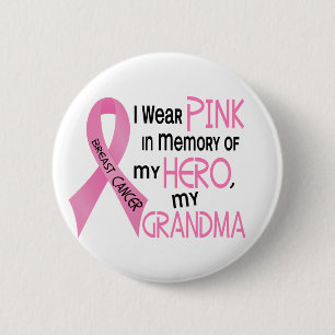 Badge Rond 5 Cm ROSE de cancer du sein DANS la MÉMOIRE de MA