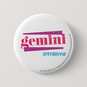 Badge Rond 5 Cm Rose de Gémeaux