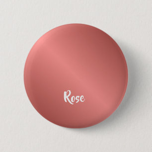Badge Rond 5 Cm rose de nom personnalisé or