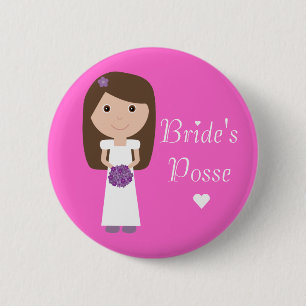 Badge Rond 5 Cm Rose de partie de Bachelorette de la bande de la