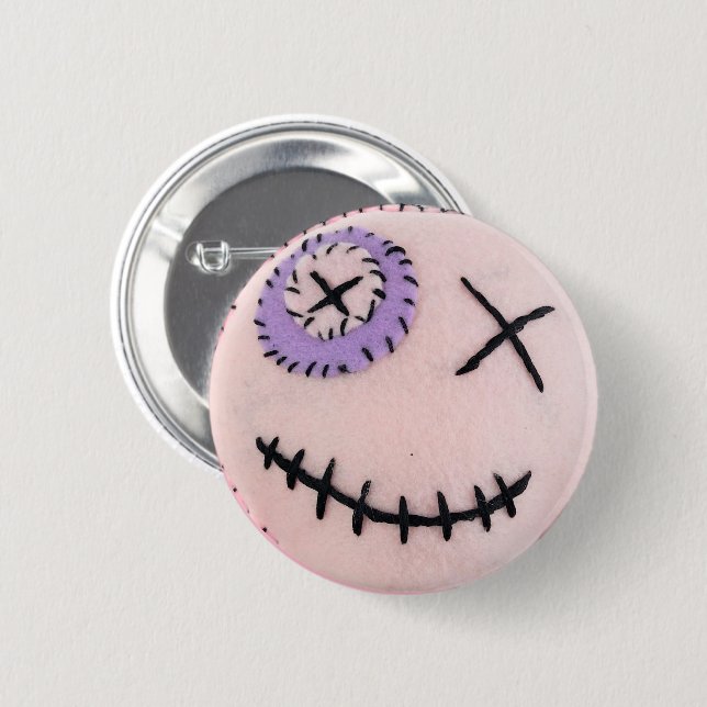 Badge Rond 5 Cm Rose de vaudou (Devant & derrière)