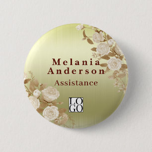 Badge Rond 5 Cm Rose Gold Élégant