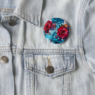 Badge Rond 5 Cm Rose Graffiti Mode Urbaine