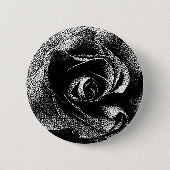 BADGE ROND 5 CM ROSE NOIR (Devant)